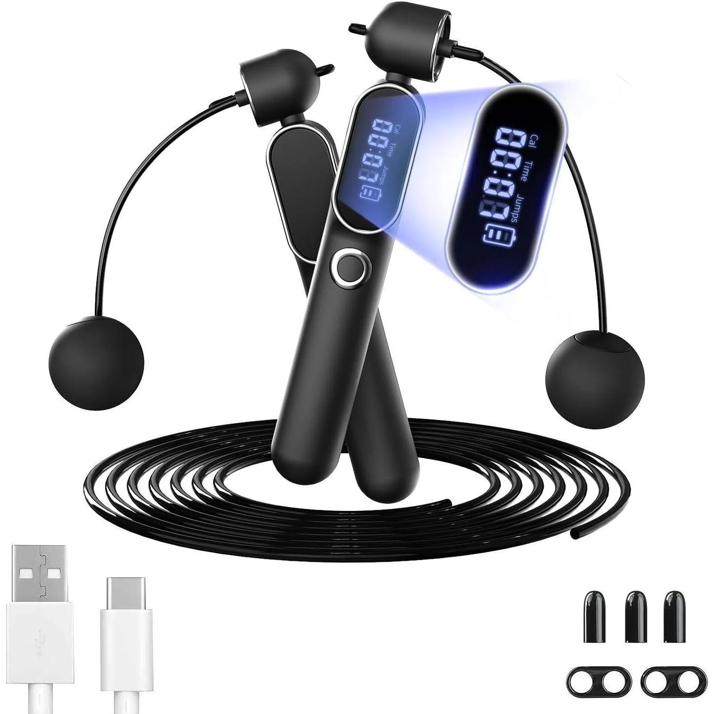 2 in 1 Intelligent Adjustable Number Cordless Skipping Rope with 3 jumping modes – Track, Burn & Transform Your Body Anytime, Anywhere